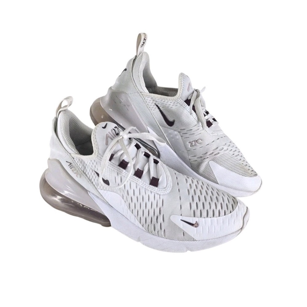 Nike Air Max 270 GS White Platinum Violet Running Shoes Youth 6.5Y Womens 8